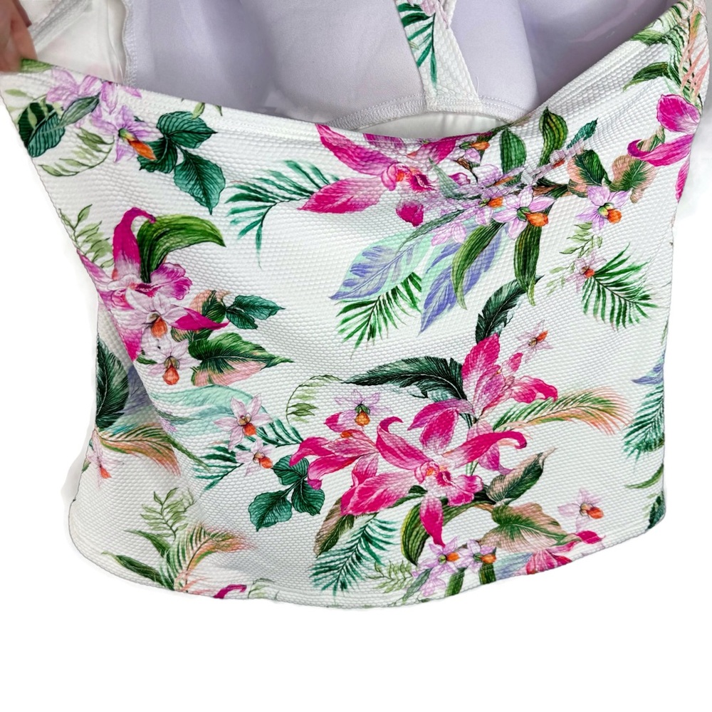 La Blanca Mystic Palms Collection Halter Tie Tankini Shirring All Over size 16. - Picture 6 of 11